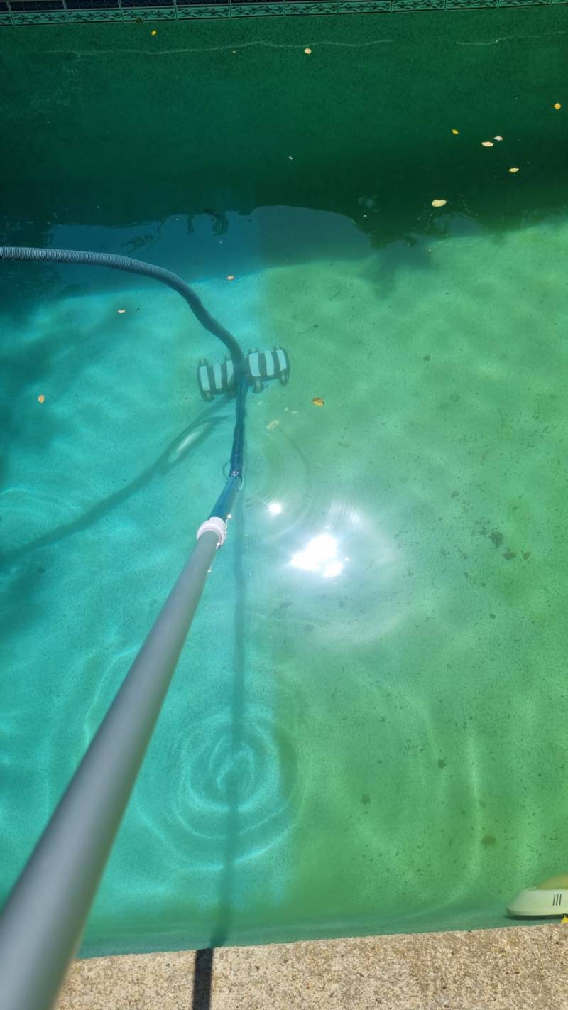 Recuperación de piscina con agua verde en Las Condes